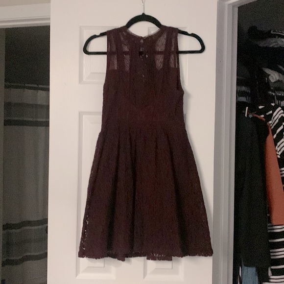 Forever 21 Lace Mini Flare Dress, Size Medium, Purple - Picture 2 of 3